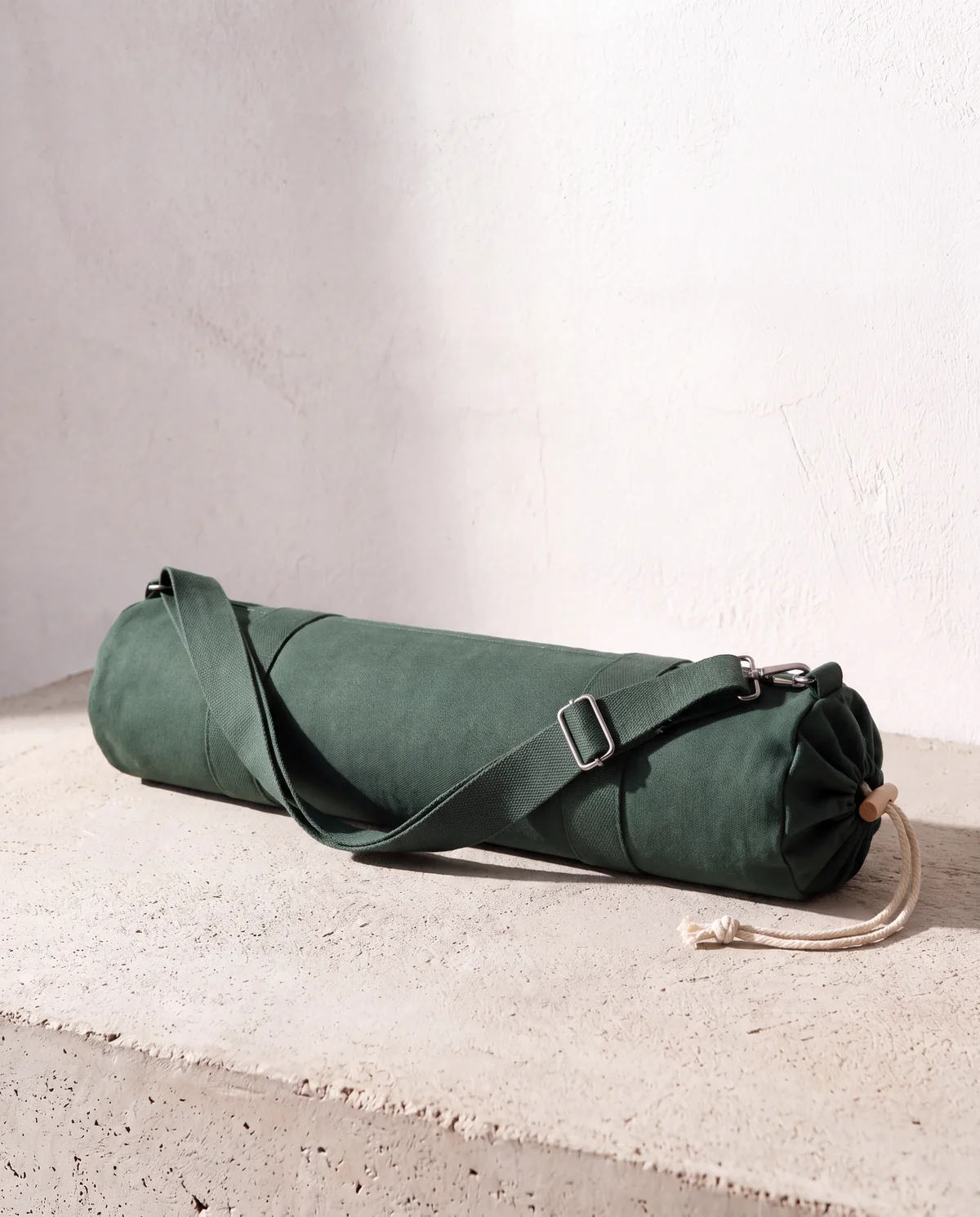 Canvas yoga mat bag, fits mats to 26 in wide